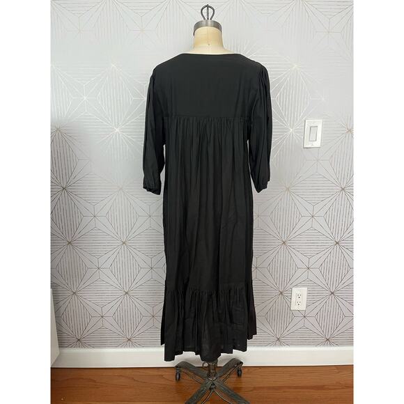 Vintage Sandy Starkman Boho Embroidered Caftan 100% Cotton Dress Made in India - Picture 4 of 13